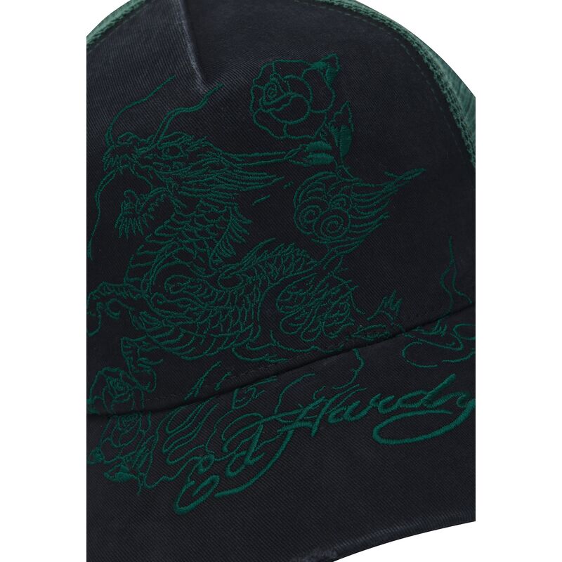 cepur-izliekta-truckeris-melns-snapback-outline-distressed-no-ed-hardy