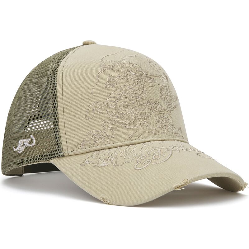 cepur-izliekta-truckeris-haki-snapback-outline-no-ed-hardy