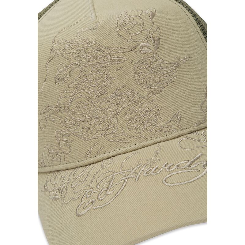 cepur-izliekta-truckeris-haki-snapback-outline-no-ed-hardy