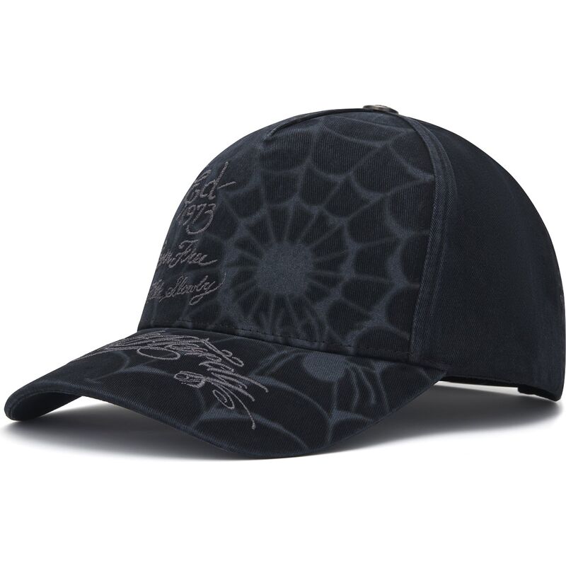 cepur-izliekta-melns-snapback-spiderweb-no-ed-hardy