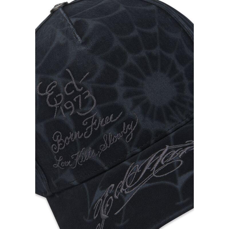 cepur-izliekta-melns-snapback-spiderweb-no-ed-hardy