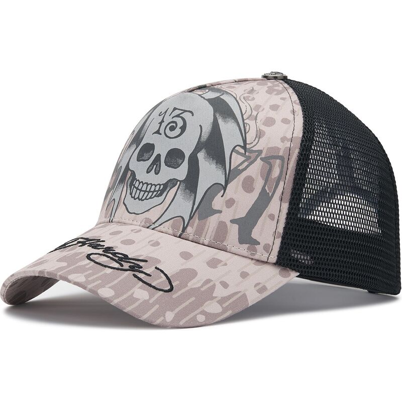 cepur-izliekta-truckeris-peleks-snapback-13-skull-no-ed-hardy