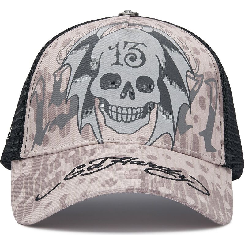 cepur-izliekta-truckeris-peleks-snapback-13-skull-no-ed-hardy