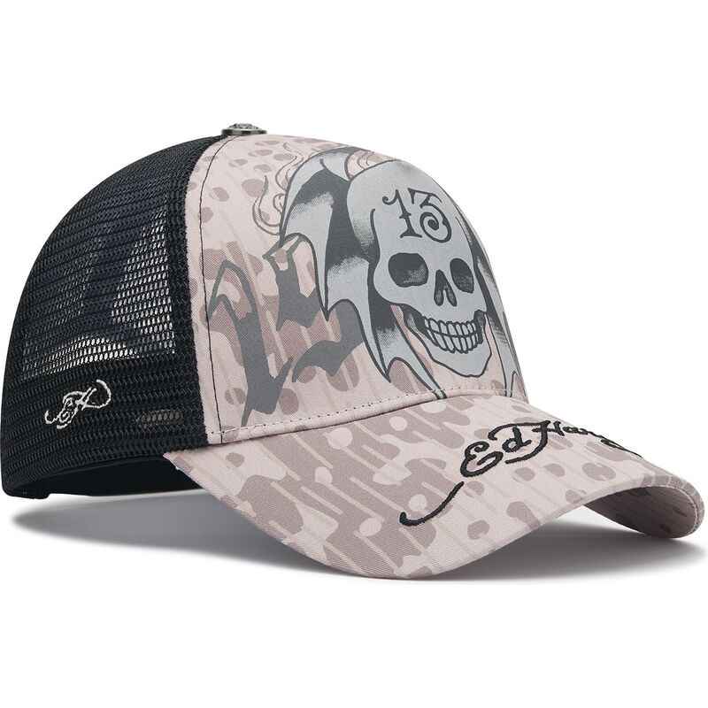 cepur-izliekta-truckeris-peleks-snapback-13-skull-no-ed-hardy