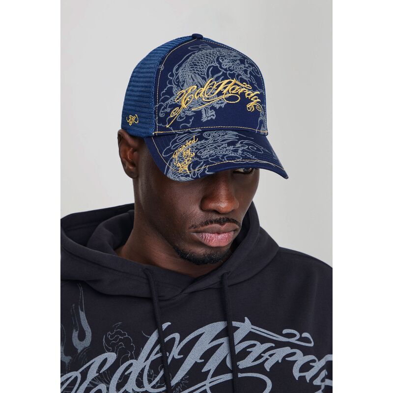 cepur-izliekta-truckeris-tumsi-zils-snapback-outline-dragons-no-ed-hardy
