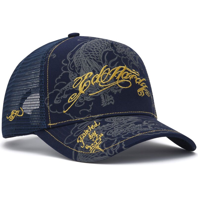cepur-izliekta-truckeris-tumsi-zils-snapback-outline-dragons-no-ed-hardy