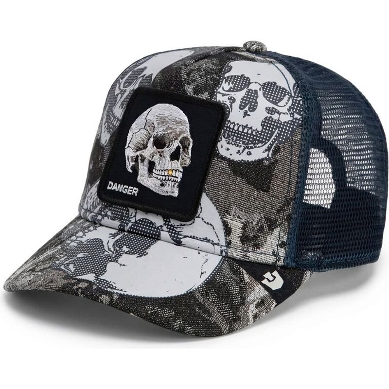 cepur-izliekta-truckeris-melns-snapback-bone-head-danger-the-farm-goorin-bros
