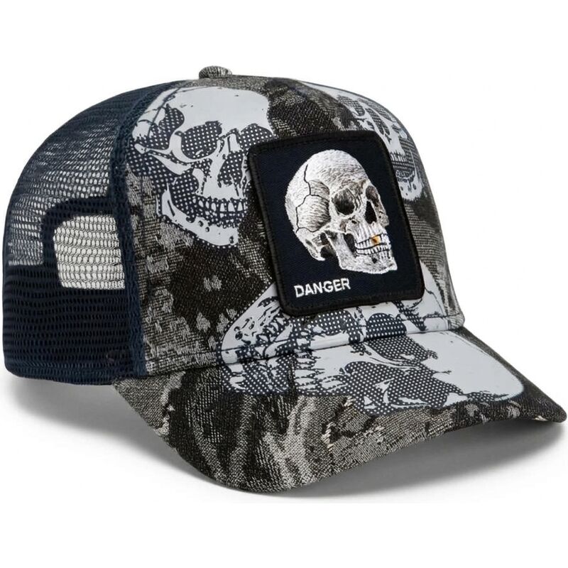 cepur-izliekta-truckeris-melns-snapback-bone-head-danger-the-farm-goorin-bros