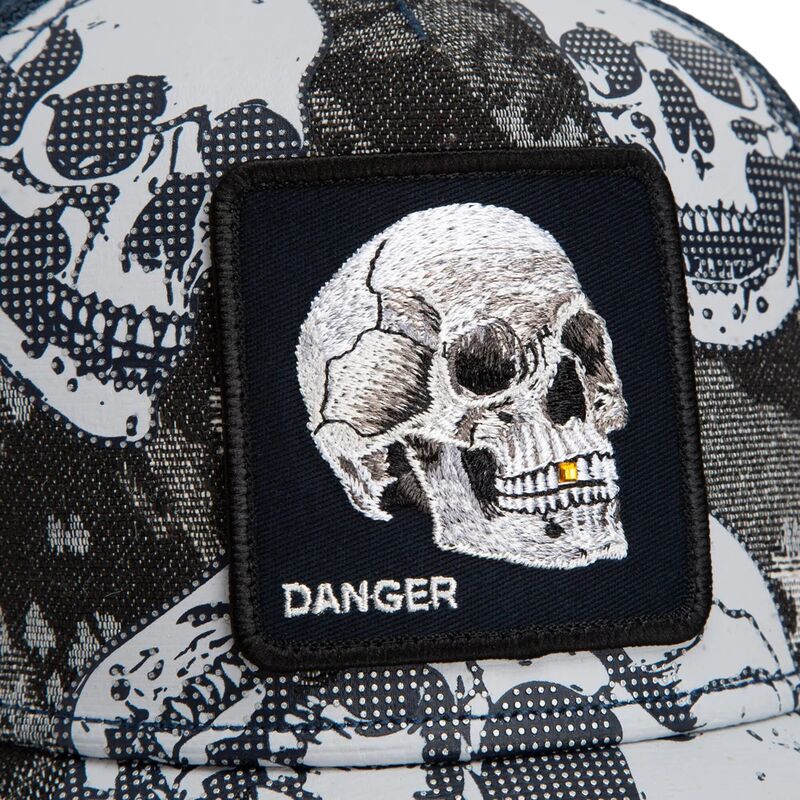 cepur-izliekta-truckeris-melns-snapback-bone-head-danger-the-farm-goorin-bros