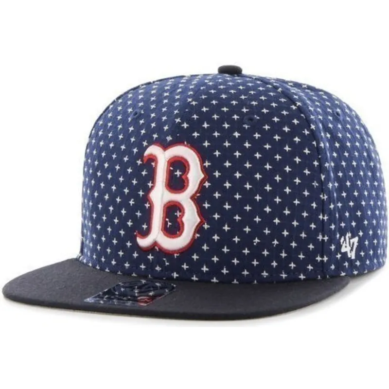 cepur-plakana-tumsi-zils-snapback-estampado-cruces-no-boston-red-sox-mlb-no-47-brand