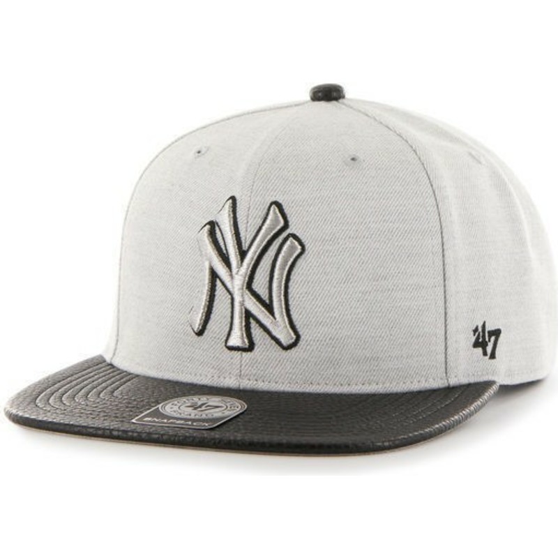 47-brand-flat-brim-seitliches-logo-mlb-new-york-yankees-smooth-snapback-cap-grau