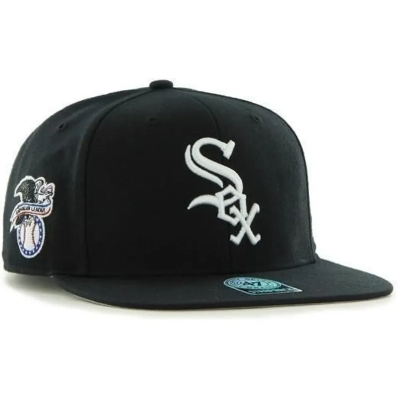 cepur-plakana-melns-snapback-lateral-no-chicago-white-sox-mlb-no-47-brand