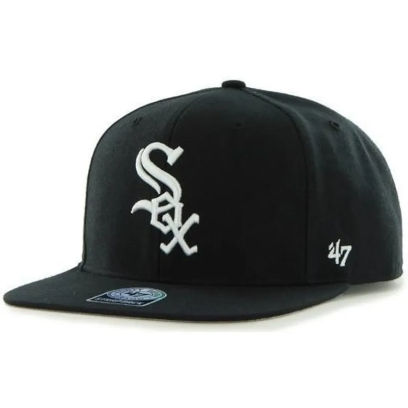 cepur-plakana-melns-snapback-lateral-no-chicago-white-sox-mlb-no-47-brand