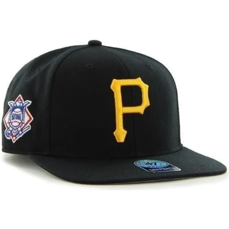 cepur-plakana-melns-snapback-lateral-no-pittsburgh-pirates-mlb-no-47-brand