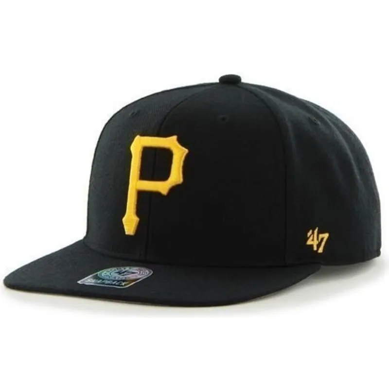cepur-plakana-melns-snapback-lateral-no-pittsburgh-pirates-mlb-no-47-brand
