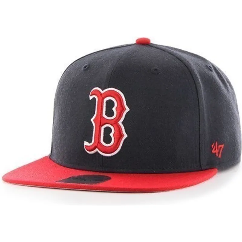 cepur-plakana-tumsi-zils-snapback-no-boston-red-sox-mlb-no-47-brand