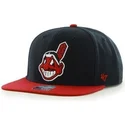 cepur-plakana-tumsi-zils-snapback-antiguo-no-cleveland-indians-mlb-no-47-brand