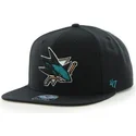 cepur-plakana-melns-snapback-no-san-jose-sharks-nhl-no-47-brand