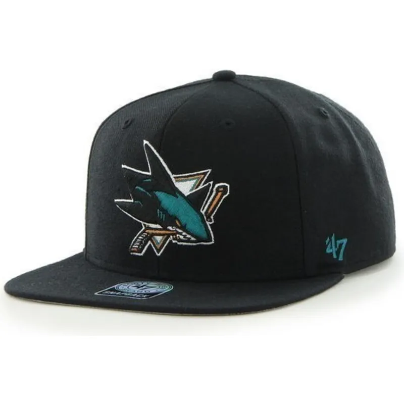 cepur-plakana-melns-snapback-no-san-jose-sharks-nhl-no-47-brand