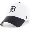 mlb-detroit-tigers-kappe-mit-gebogenem-weissem-schirm-und-marineblauem-visier-von-47-brand