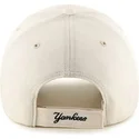 mlb-new-york-yankees-47-brand-unifarbene-cremefarbene-kappe-mit-gebogenem-schirm