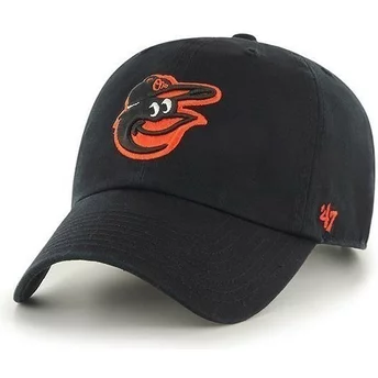 47 Brand Curved Brim Vorderes Logo MLB Baltimore Orioles Cap schwarz