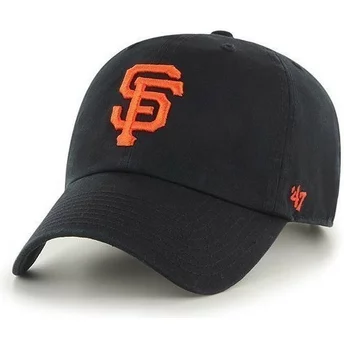 47 Brand Curved Brim Large Front Logo MLB San Francisco Giants Black Cap