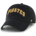 schwarze-kappe-mit-gebogenem-schirm-und-grossem-frontnamen-der-mlb-pittsburgh-pirates-von-47-brand