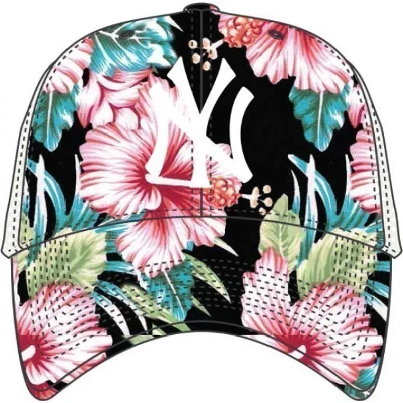 cepur-izliekta-truckeris-daudzkrasains-snapback-estampado-flores-no-new-york-yankees-mlb-no-47-brand