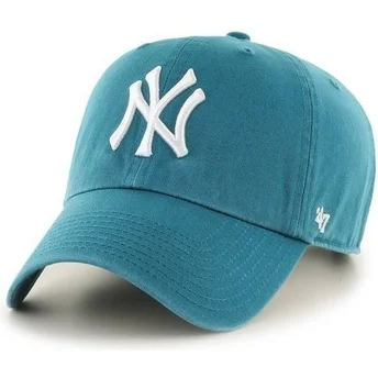 Grüne gebogene Kappe der New York Yankees MLB Clean Up von 47 Brand