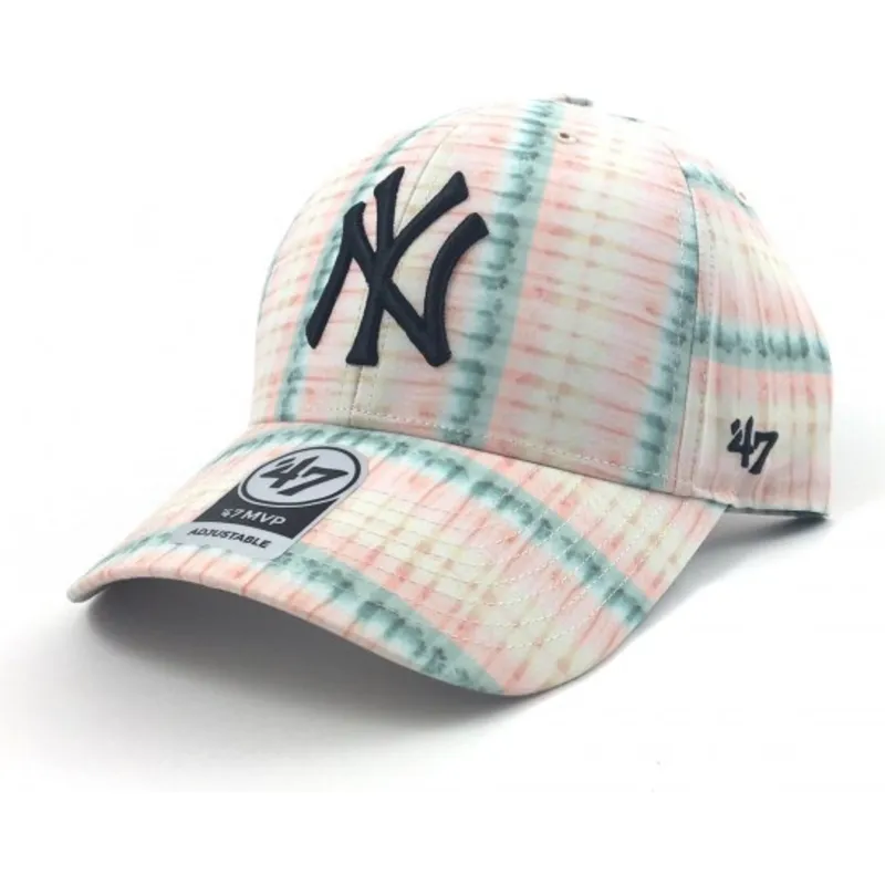 cepur-izliekta-roza-regulejams-estampado-flores-no-new-york-yankees-mlb-no-47-brand