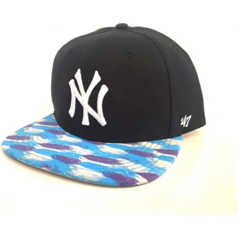 cepur-plakana-tumsi-zils-snapback-estampado-en-la-no-new-york-yankees-mlb-no-47-brand