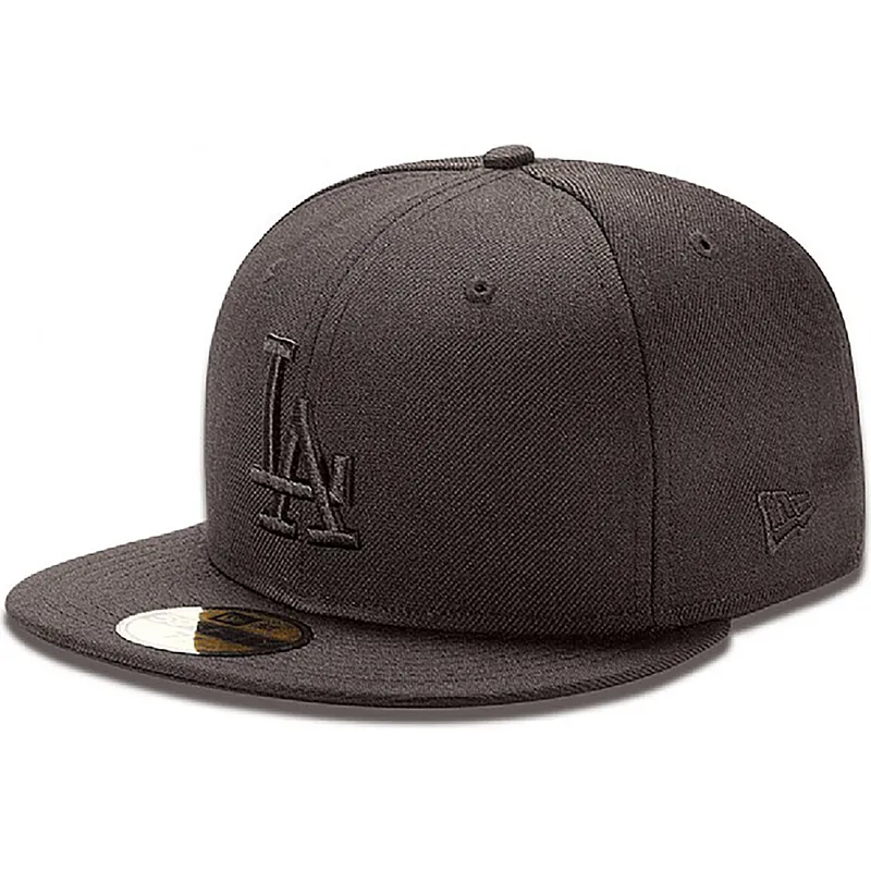 los-angeles-dodgers-mlb-59fifty-black-on-black-schwarze-flat-cap-von-new-era