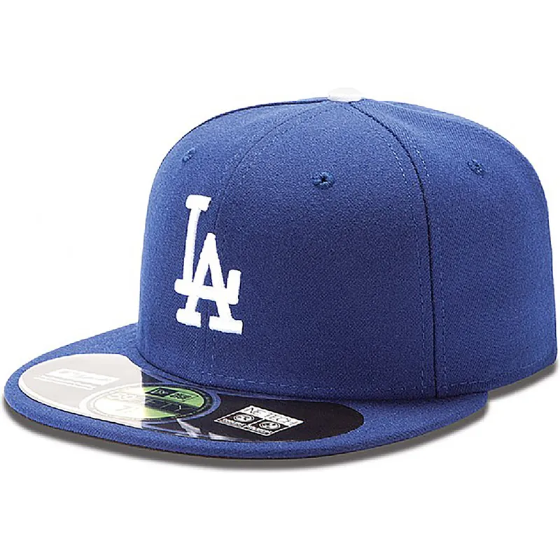 los-angeles-dodgers-mlb-new-era-59fifty-authentic-on-field-blaue-flache-angepasste-kappe
