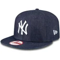 new-era-flat-brim-9fifty-essential-new-york-yankees-mlb-snapback-cap-marineblau