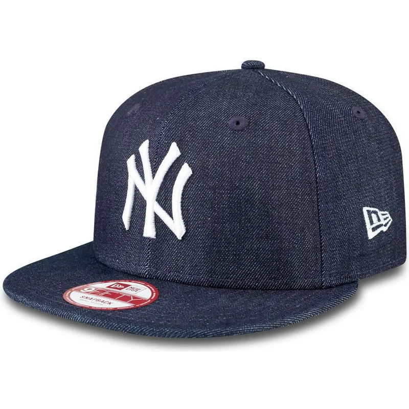 cepur-plakana-tumsi-zils-snapback-9fifty-essential-denim-no-new-york-yankees-mlb-no-new-era