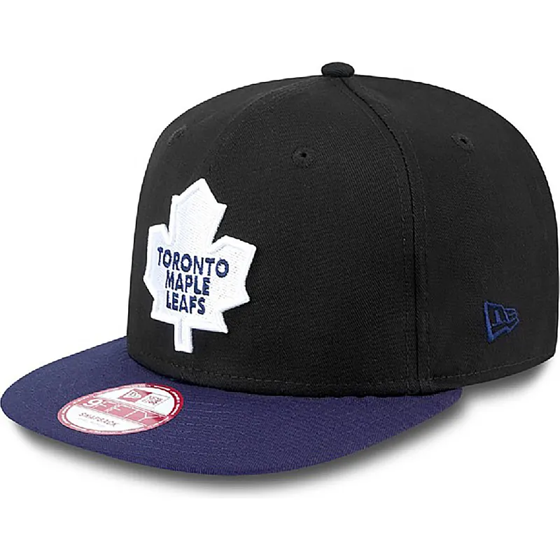 cepur-plakana-melns-snapback-9fifty-cotton-block-no-toronto-maple-leafs-nhl-no-new-era