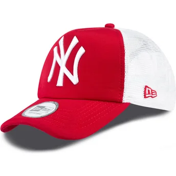 rote-trucker-kappe-clean-a-frame-der-new-york-yankees-mlb-von-new-era