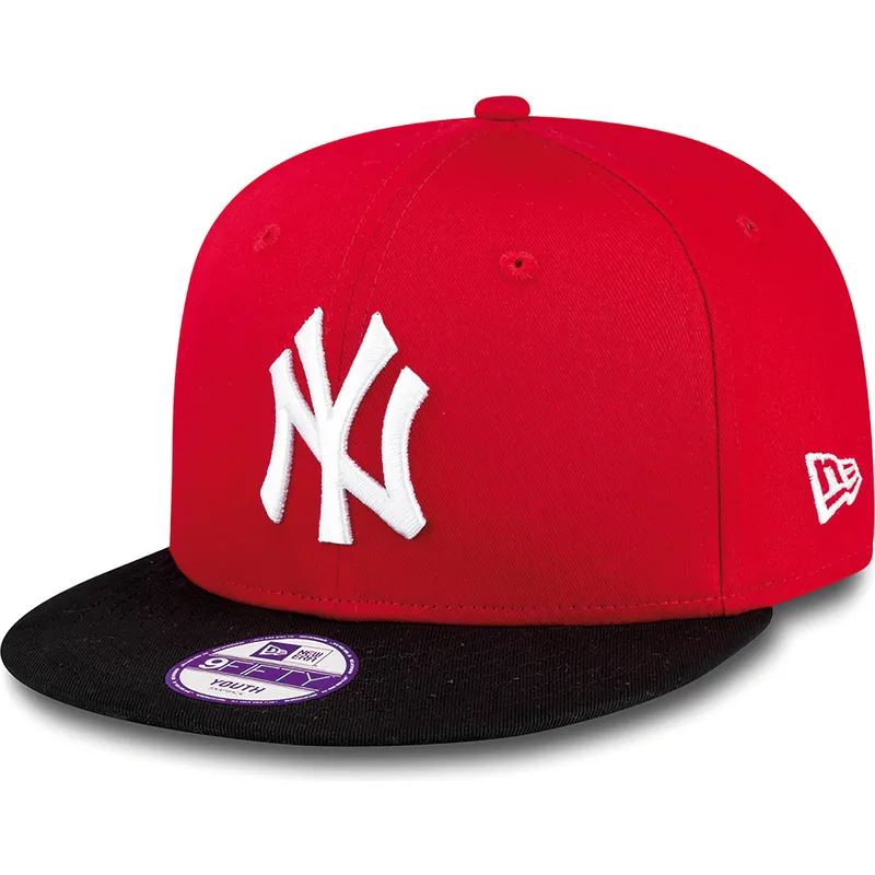 cepur-plakana-sarkans-snapback-berniem-9fifty-cotton-block-no-new-york-yankees-mlb-no-new-era