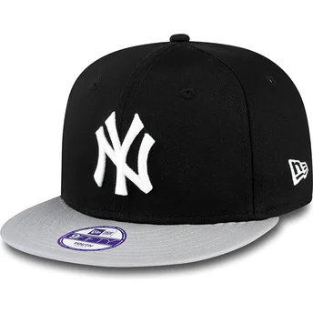 gorra-plana-negra-snapback-para-nino-9fifty-cotton-block-de-new-york-yankees-mlb-de-new-era