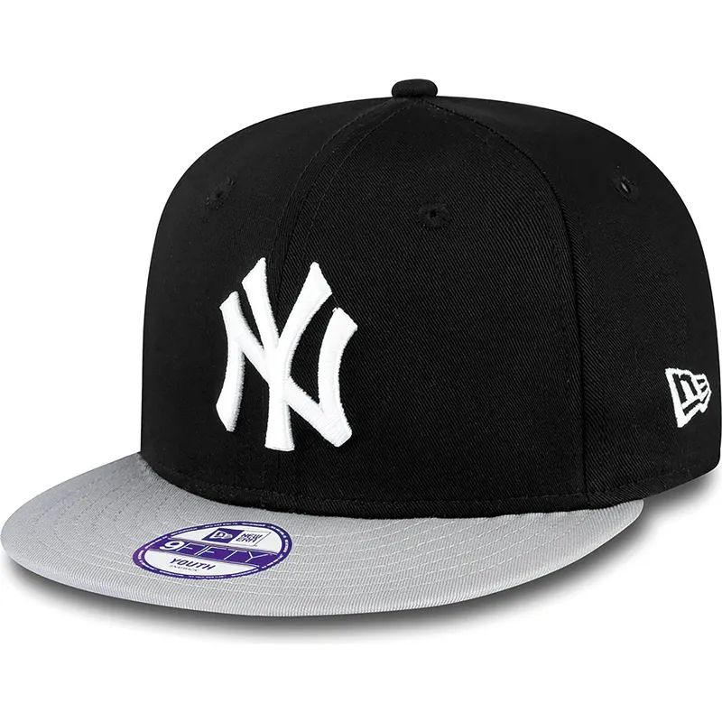 gorra-plana-negra-snapback-para-nino-9fifty-cotton-block-de-new-york-yankees-mlb-de-new-era